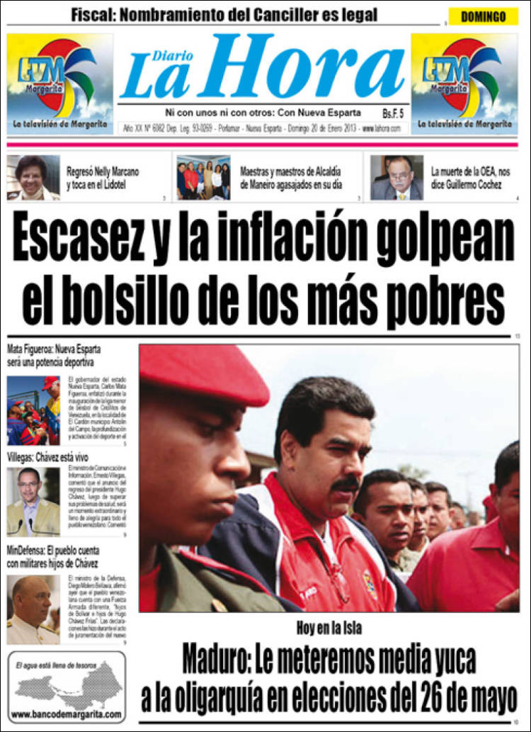 Portadas del domingo 20 de enero de 2013