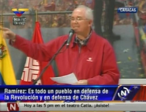 Ramírez: No se equivoquen, Pdvsa está con Chávez