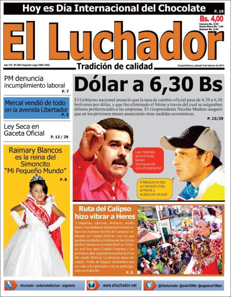 Portadas del sábado 09 de febrero de 2013