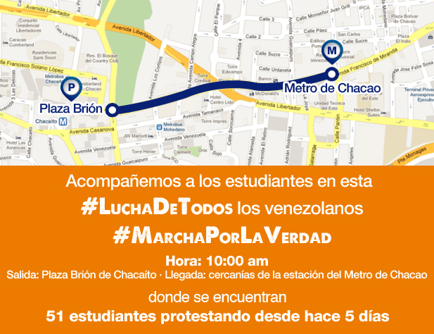 Este es el mapa de la “Marcha por la Verdad” de este domingo (Foto)