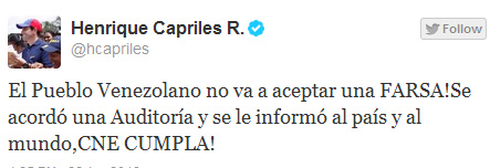 Capriles: Los cuadernos de votación tienen que revisarse