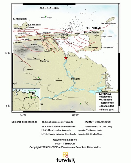 Se registró sismo en Tucupita