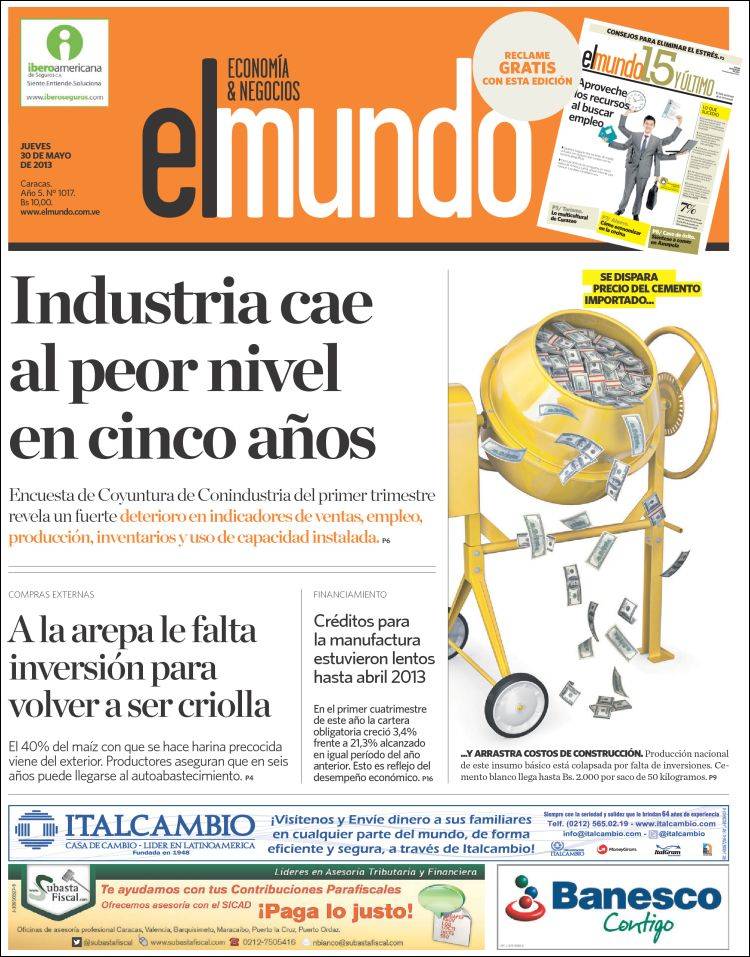 Portadas del jueves 30 de mayo de 2013