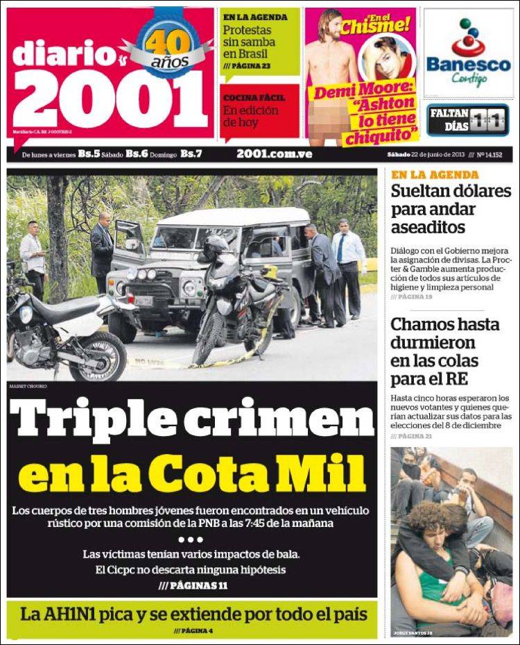 Portadas del sábado 22 de junio de 2013