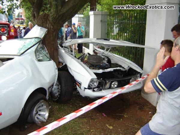 El resultado de este choque es: Árbol 1 – Mustang 0