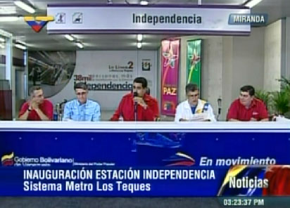 Desde Los Teques Maduro inagura la estación Independencia del Metro