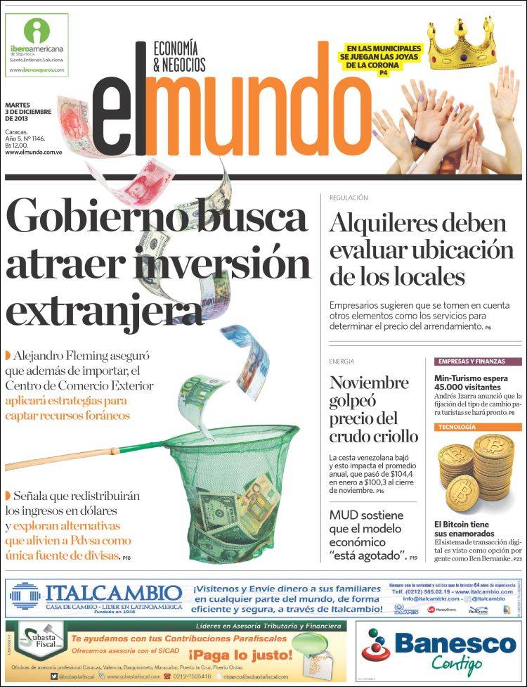 Portadas del martes 03 de diciembre de 2013