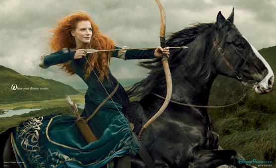 En el nuevo anuncio de Disney, Jessica Chastain encarna a la valiente “Mérida” (Foto)