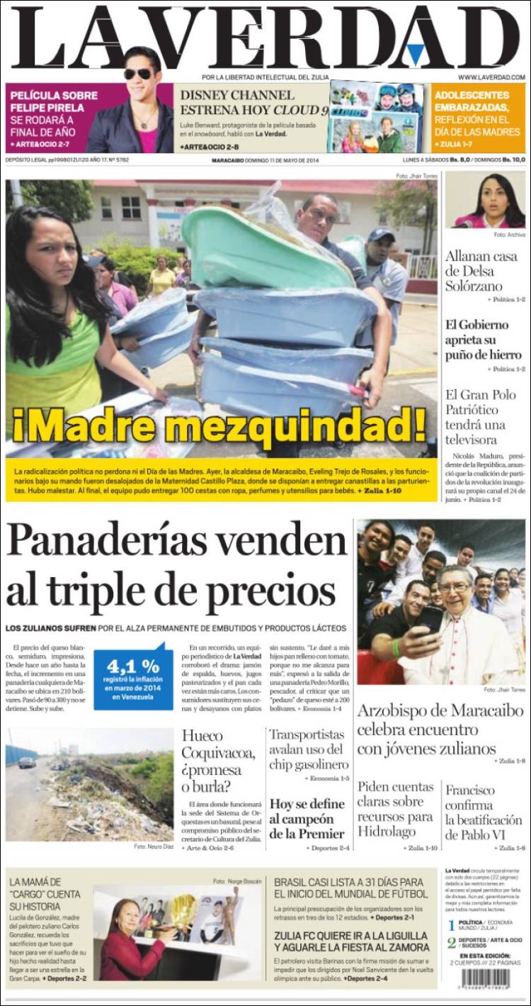 Portadas del domingo 11 de mayo de 2014