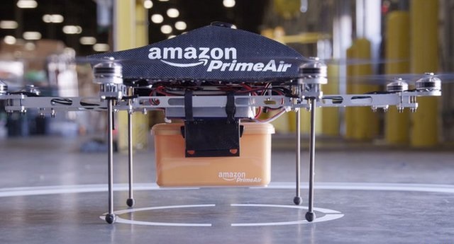 Prototipo del drone Amazon Prime Air. Foto Amazon