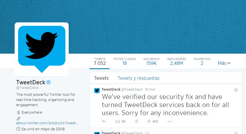 Hackean a TweetDeck y piden cerrar sesión