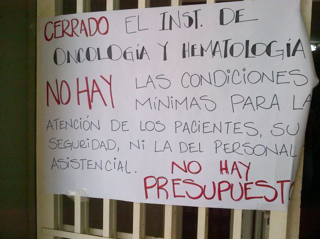 Pacientes y trabajadores del Instituto de hematología y oncología de la UCV rechazan su posible cierre definitivo