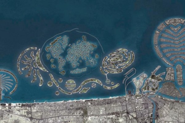 There are three sets of artificial islands dotted with luxury homes in Dubai.