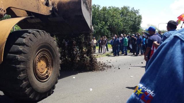 Protesta en Sidor en agosto de 2014