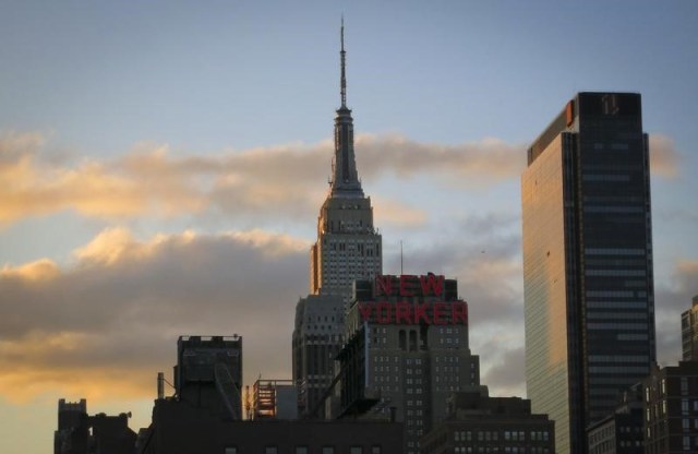 Un atardecer en la zona de Manhattan en Nueva York