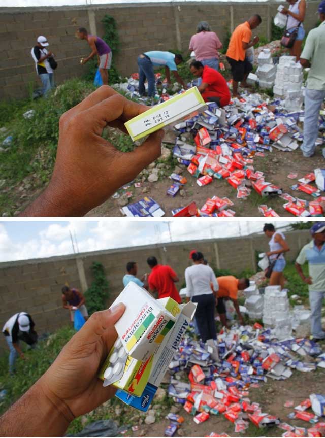 Lanzan bultos de medicinas en terreno baldío de Maturín