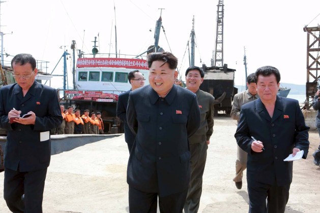 KCNA picture of North Korean leader Kim Jong Un providing field guidance at the Sinpho Pelagic Fishery Complex