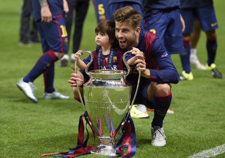 Piqué celebró junto a Milan el triunfo del Barcelona (FOTOS)