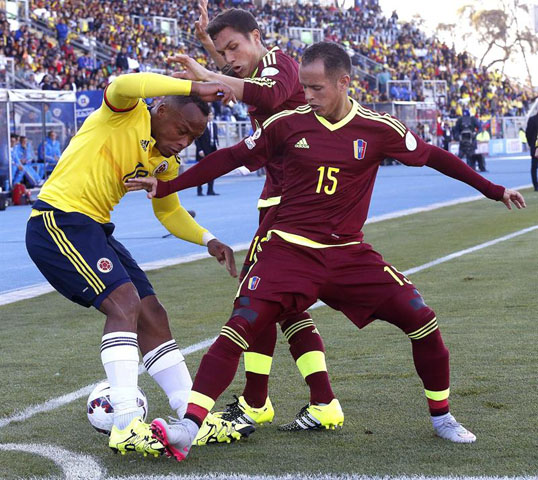 Seijas y Guerra marcan a Zuñiga. Venezuela vs Colombia