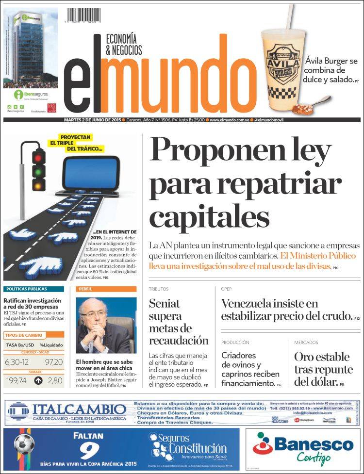 Portadas del martes 02 de junio de 2015