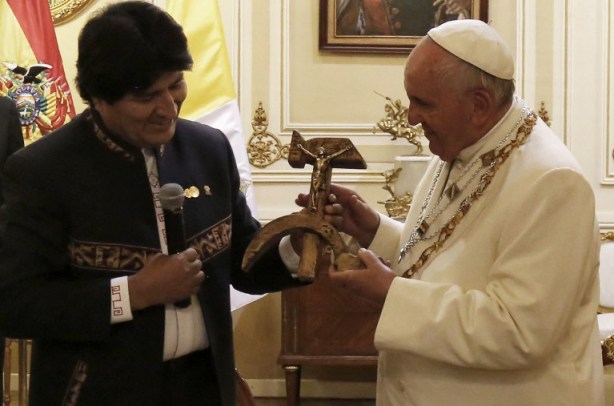 BOLIVIA-POPE-MORALES