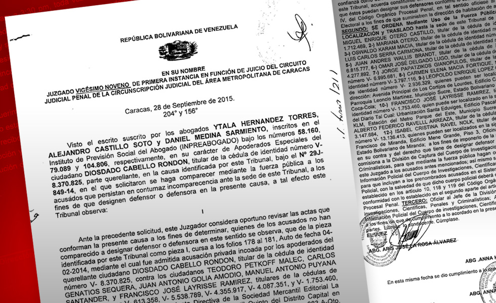 Tribunal ordena buscar, por solicitud de Cabello, a directivos de La Patilla, El Nacional y Tal Cual con el SIPOL