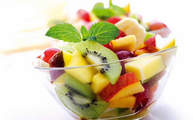 Bowl of fruit salad, close-up