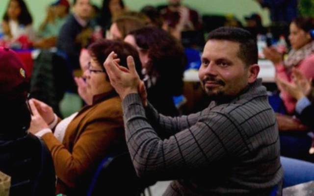 José Rafael Vásquez Mora, el supuesto espía chavista, participa de un evento opositor el 6 de diciembre del 2015, en un evento que organizó la Asociación de Periodistas de Venezolanos en España en la sede del blog digital Correo del Orinoco en Madrid, con motivo de las elecciones parlamentarias. Cortesía/EVE