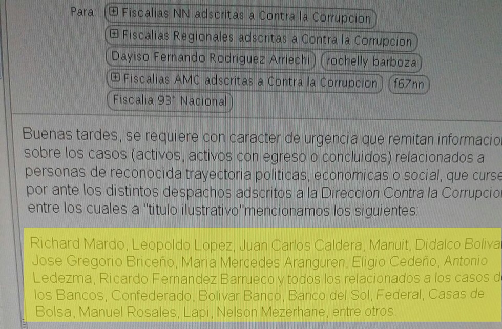 La Fiscalía planea arremetida contra personas de “reconocida trayectoria política, económica o social”