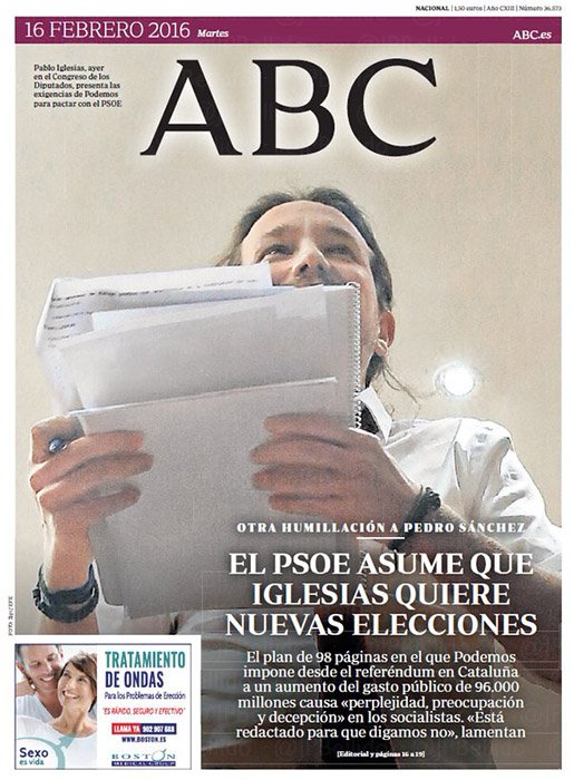 Portadas de la prensa internacional de este martes 16 de febrero de 2016