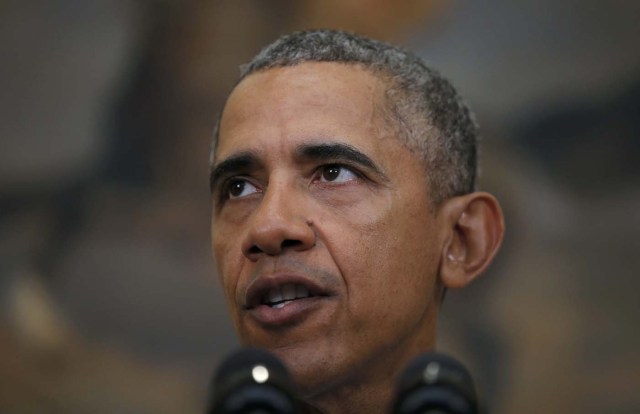 U.S. President Barack Obama discusses administration plans to close the Guantanamo military prison while delivering a statement at the White House in Washington February 23, 2016. Obama had pledged to close the facility at the U.S. naval base at Guantanamo Bay, Cuba, since he took office in 2009. REUTERS/Carlos Barria