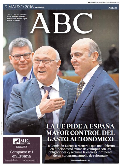 Portadas de la prensa internacional de este miércoles 9 de marzo de 2016