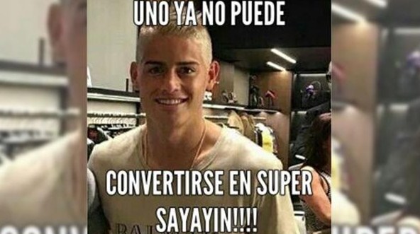 Con el pelo rubio, James Rodríguez podría estar en Dragon Ball