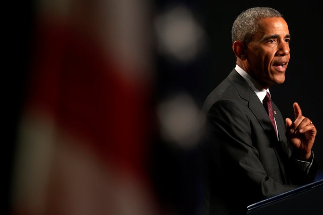 U.S. President Barack Obama delivers remarks to the annual national convention of Disabled American Veterans in Atlanta, Georgia, U.S. August 1, 2016. REUTERS/Jonathan Ernst