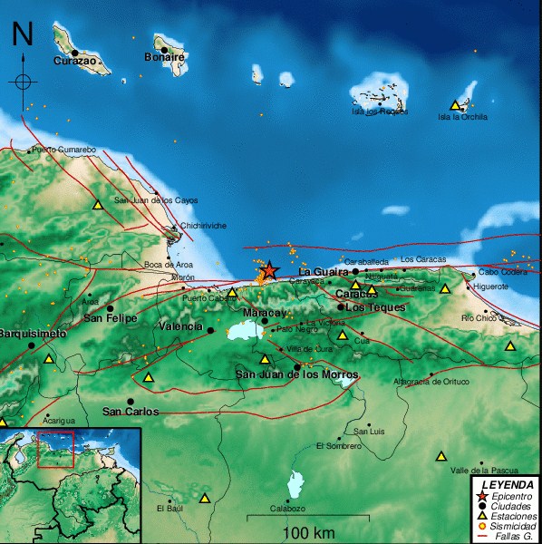 Sismo de magnitud 2.5 al norte de Maracay