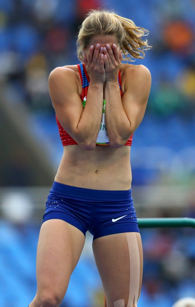 2016 Rio Olympics - Athletics - Women's Heptathlon High Jump - Groups - Olympic Stadium - Rio de Janeiro, Brazil - 12/08/2016. Eliska Klucinova (CZE) of Czech Republic competes. REUTERS/Ivan Alvarado FOR EDITORIAL USE ONLY. NOT FOR SALE FOR MARKETING OR ADVERTISING CAMPAIGNS.