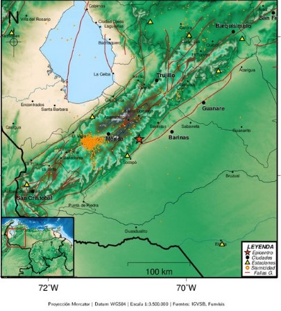 Sismo de magnitud 4.2 se sintió en Mérida y Barinas