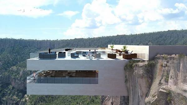 En México, inauguran un restaurante donde se puede comer colgado de la montaña