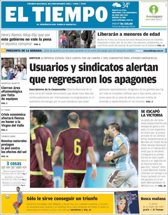 Portadas de este miércoles 7 de septiembre de 2016