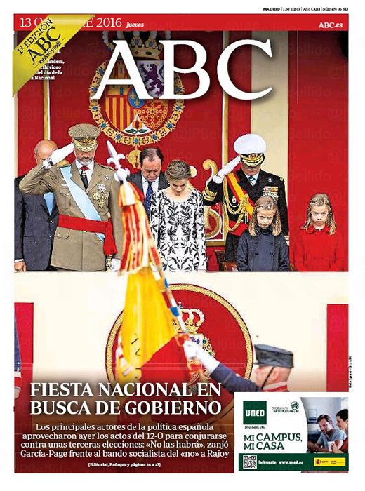 Portadas de la prensa internacional de este jueves 13 de octubre de 2016