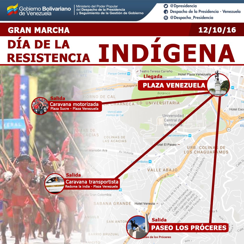 Esta es la ruta de marcha oficialista en el Día de la Raza