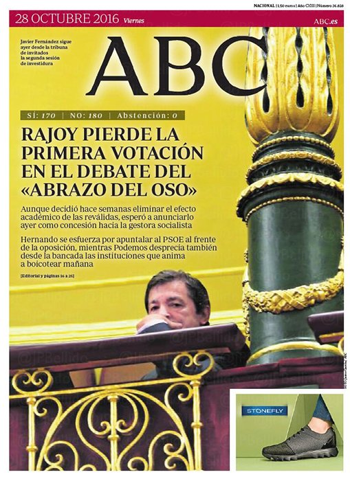 Portadas de la prensa internacional de este viernes 28 de octubre de 2016