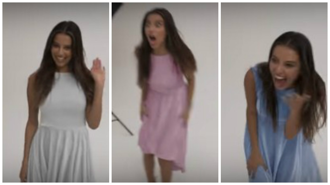 ¡La lo-cu-raaaaaa! ¿Este vestido cambia de color con un click? (Video)