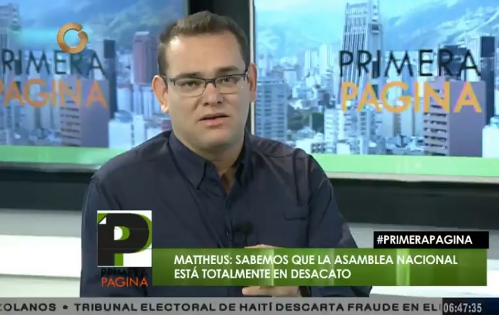 Matheus: Con la AN en desacato no se puede elegir una nueva junta directiva