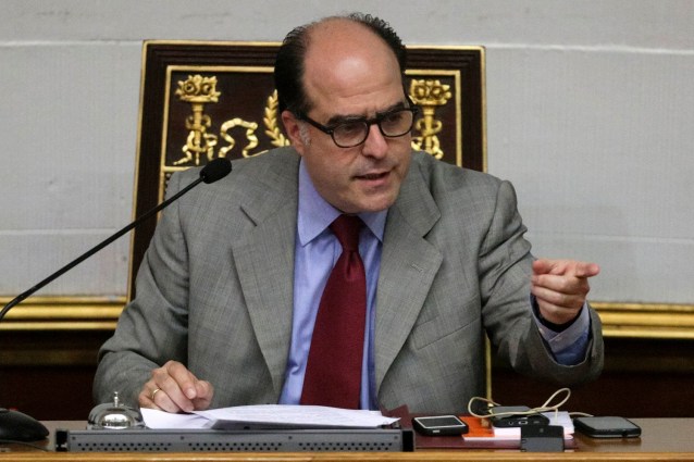 Julio Borges, President of the National Assembly and deputy of the Venezuelan coalition of opposition parties (MUD), attends a session of the National Assembly in Caracas, Venezuela January 9, 2017. REUTERS/Marco Bello