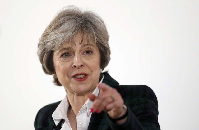 Britain's Prime Minister Theresa May answers questions after delivering a speech on leaving the European Union at Lancaster House in London, January 17, 2017. REUTERS/Kirsty Wigglesworth/Pool