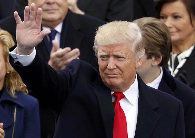 President-elect Donald Trump arrives for the inauguration ceremonies to be sworn in as the 45th president of the United States on the West front of the U.S. Capitol in Washington, U.S., January 20, 2017. REUTERS/Lucy Nicholson