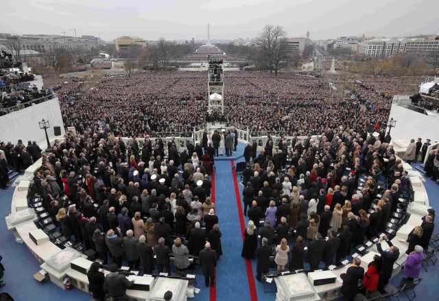 President Donald Trump takes the oath of office during inauguration ceremonies swearing in Donald Trump as the 45th president of the United States on the West front of the U.S. Capitol in Washington, U.S., January 20, 2017. REUTERS/Brian Snyder TPX IMAGES OF THE DAY