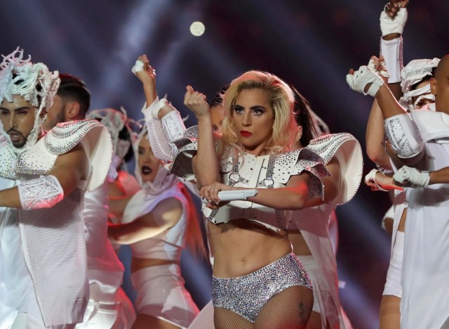 Singer Lady Gaga performs during the halftime show at Super Bowl LI between the New England Patriots and the Atlanta Falcons in Houston, Texas, U.S., February 5, 2017. REUTERS/Adrees Latif