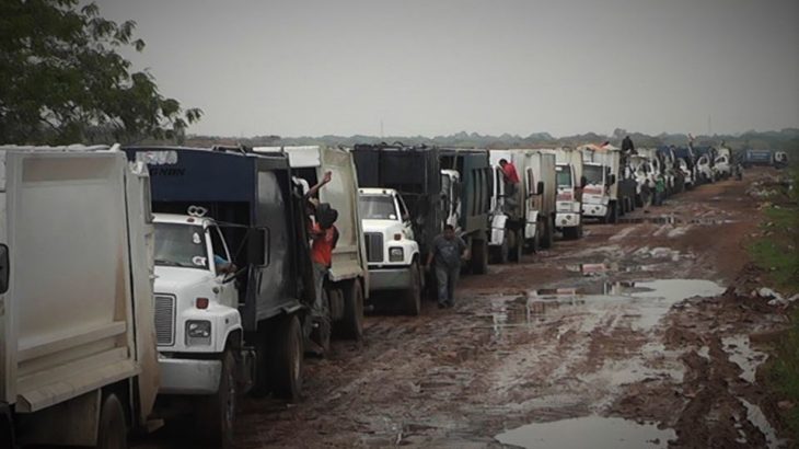 ¡Por tercera semana consecutiva! Transportistas de relleno sanitario en el Zulia protestan por estado de las vías